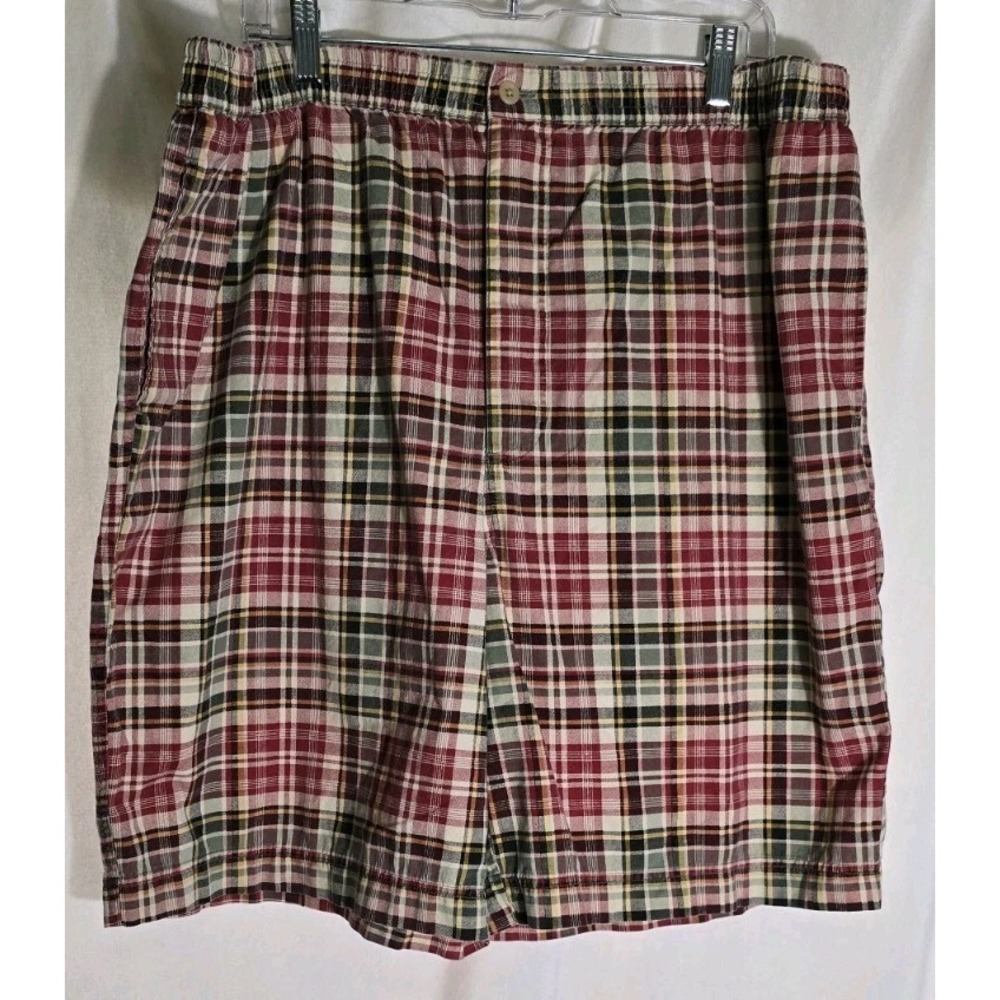 J.Crew Chino Shorts Mens XL‎ Multicolor Plaid Mid Rise 10" Inseam